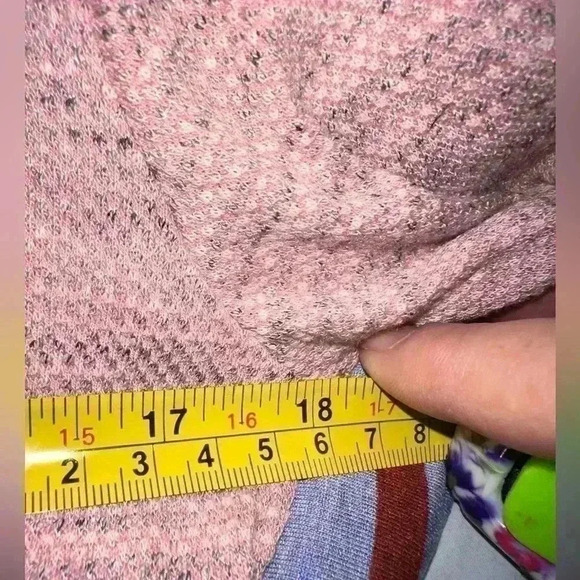 Lularoe small pink waffle texture Julia T-shirt‎ dress with black micro stripes. - Picture 6 of 7